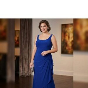 Alex Evenings Royal Blue Embellished Formal Evening Gown 14 Womens